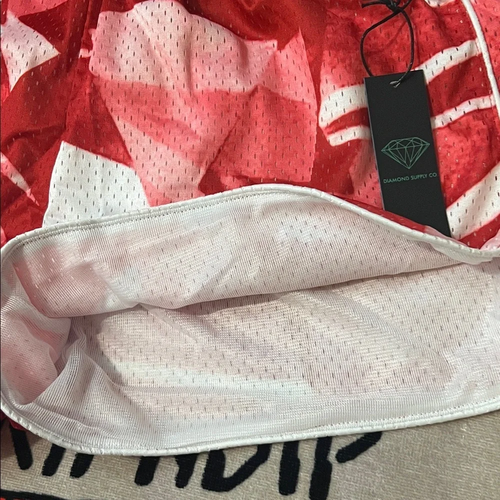 Diamond Supply Co Red Mesh Shorts